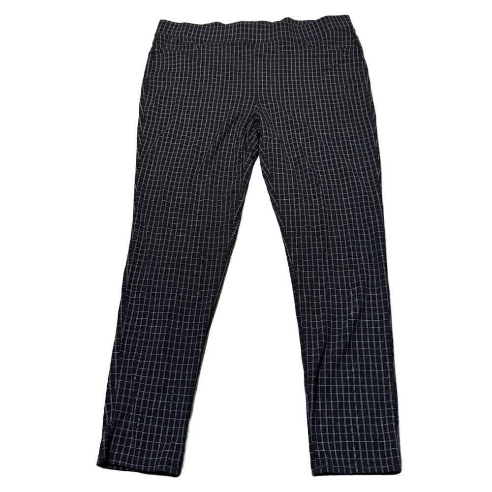 Seven7 Black White Patterned Pants Pull On Legging Rayon Nylon Spandex Woman XXL